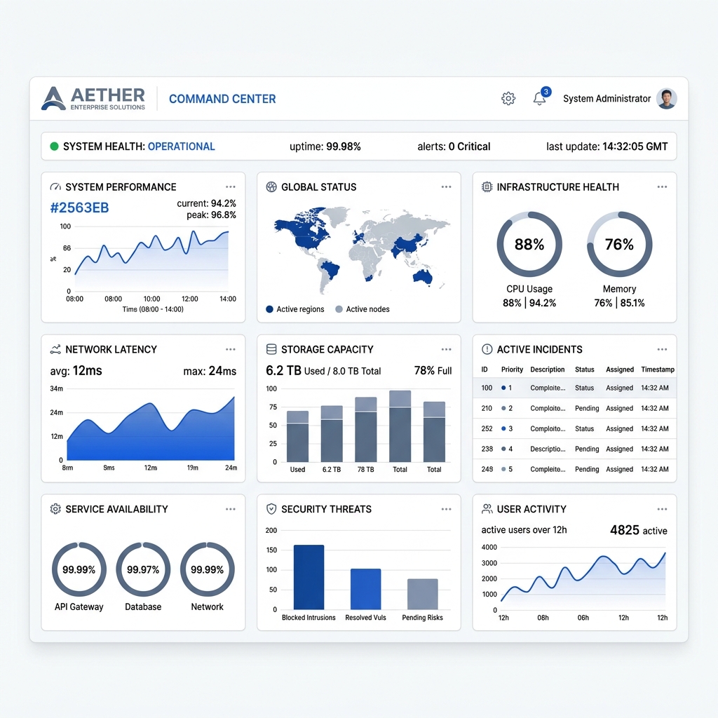 Data monitoring dashboard